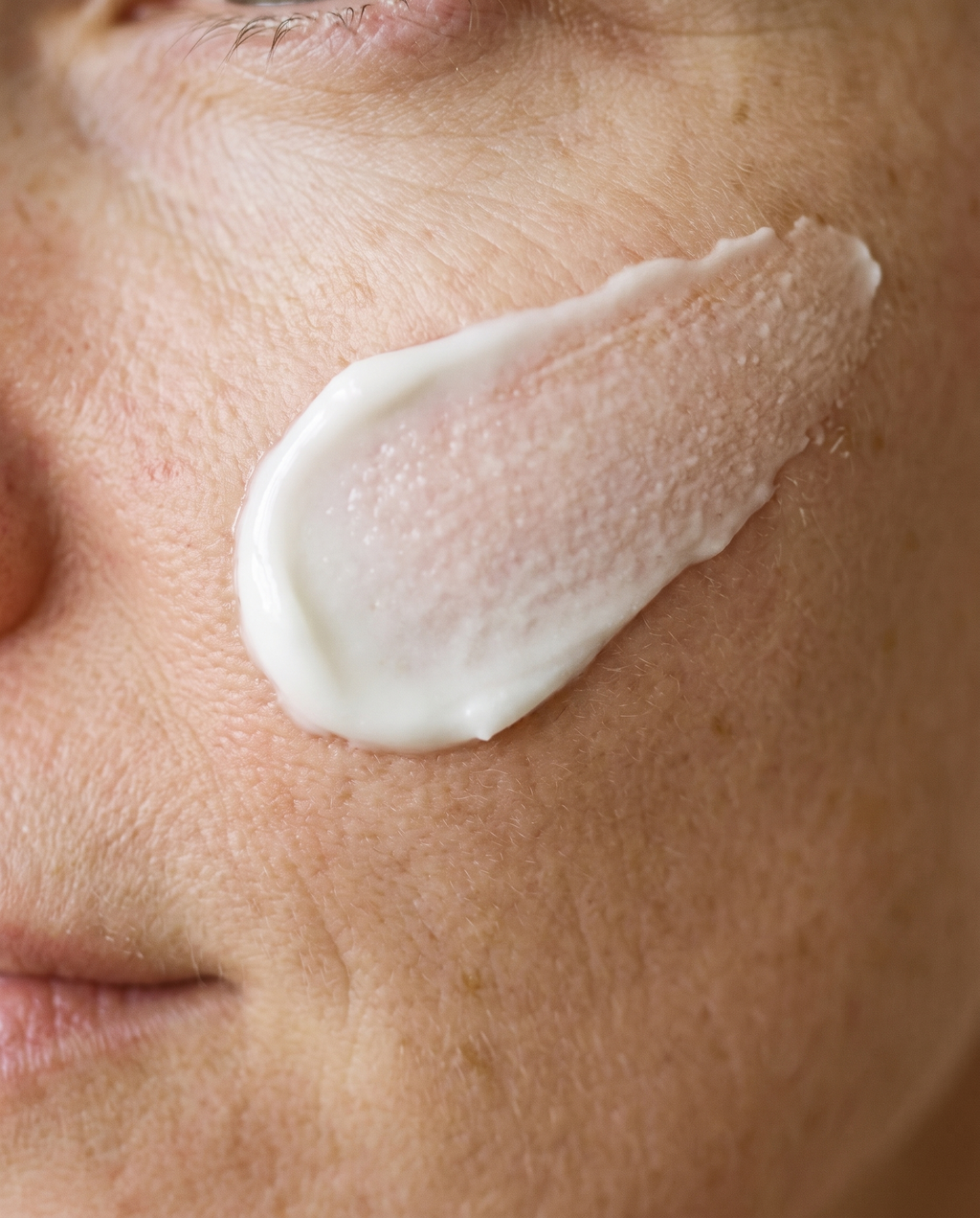Cream blending into the skin