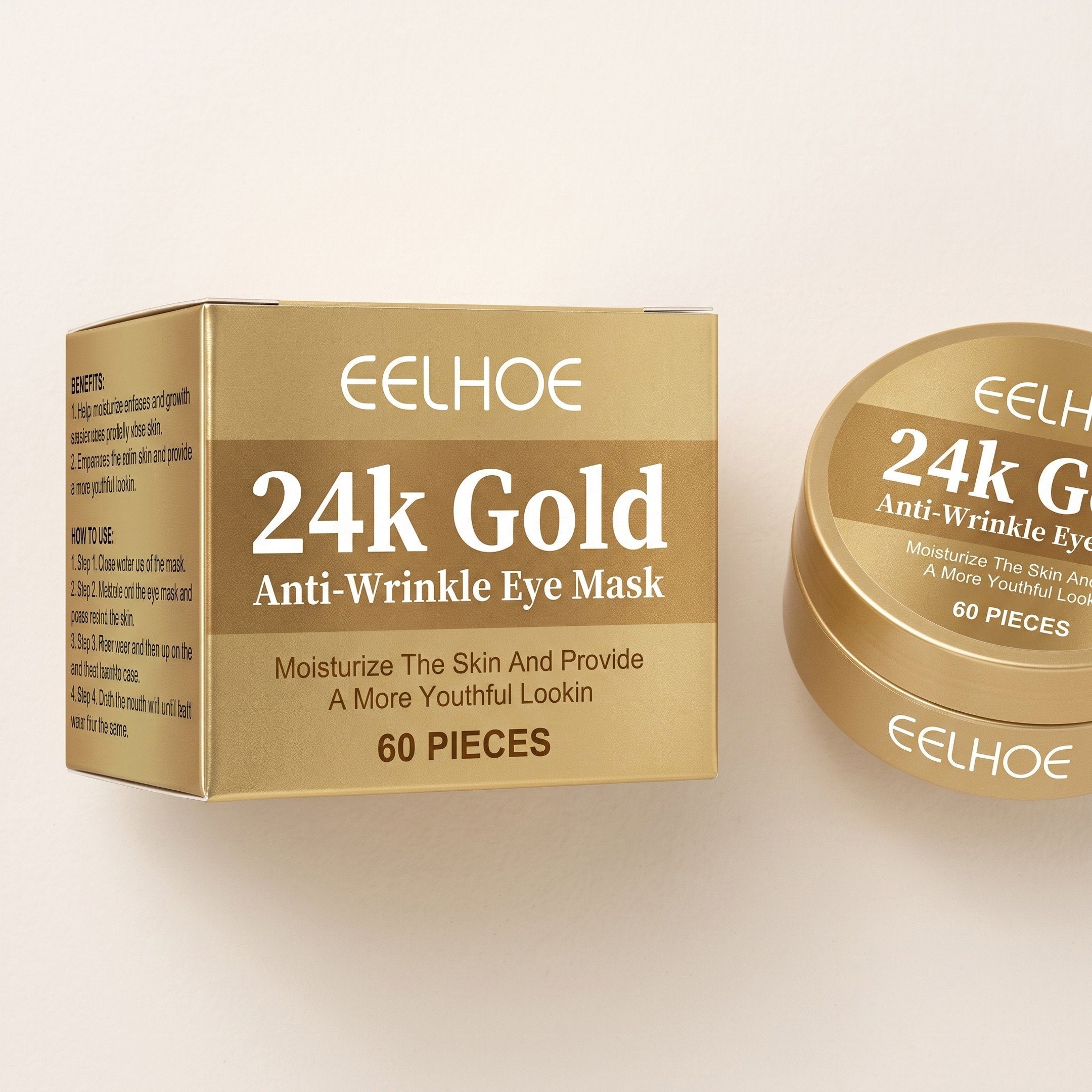 24K Gold Hydrogel Eye Patches — 60 pcs
