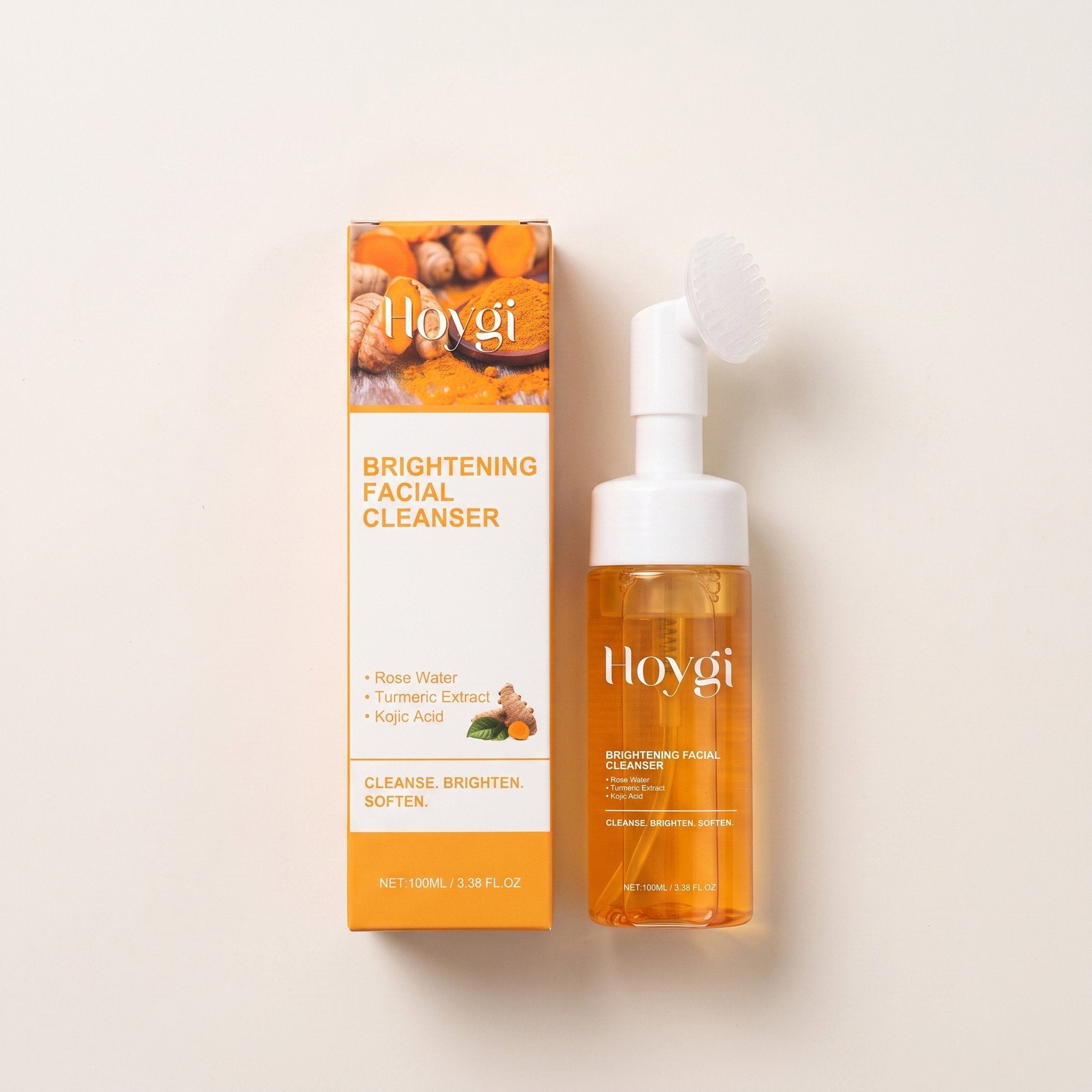 Brightening Foam Cleanser — Turmeric & Rose Water, 100ml